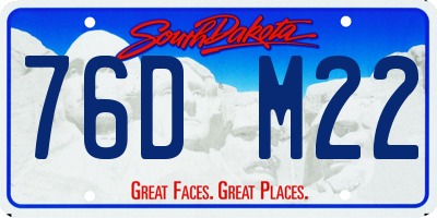SD license plate 76DM22