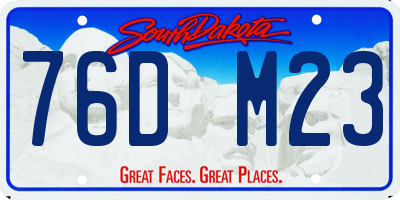 SD license plate 76DM23