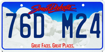 SD license plate 76DM24