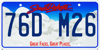 SD license plate 76DM26