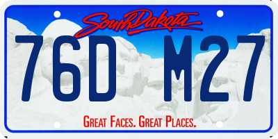 SD license plate 76DM27