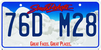 SD license plate 76DM28