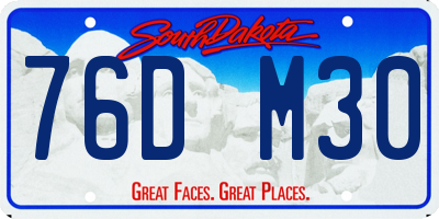 SD license plate 76DM30
