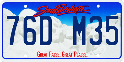 SD license plate 76DM35