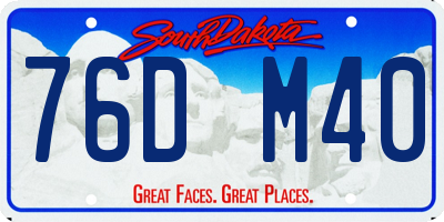 SD license plate 76DM40