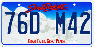 SD license plate 76DM42