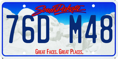 SD license plate 76DM48