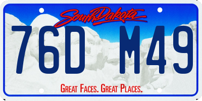 SD license plate 76DM49
