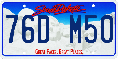 SD license plate 76DM50
