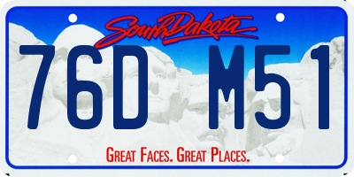 SD license plate 76DM51