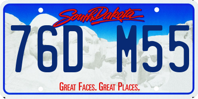 SD license plate 76DM55