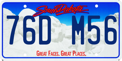 SD license plate 76DM56