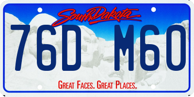 SD license plate 76DM60