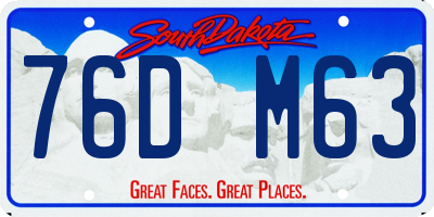 SD license plate 76DM63
