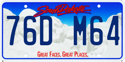 SD license plate 76DM64