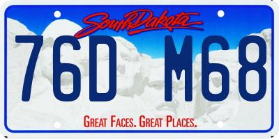 SD license plate 76DM68
