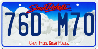 SD license plate 76DM70