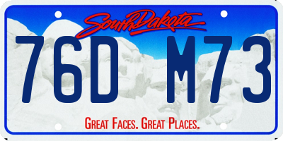SD license plate 76DM73