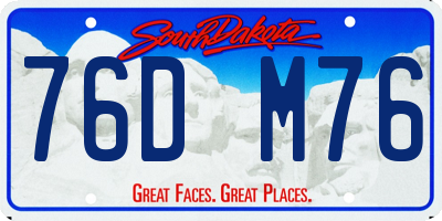 SD license plate 76DM76