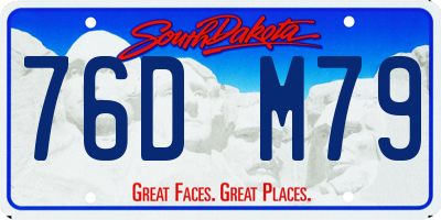 SD license plate 76DM79