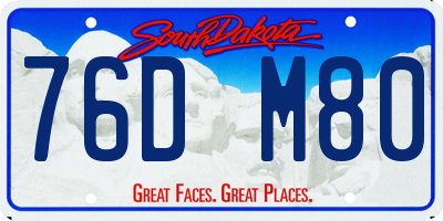 SD license plate 76DM80