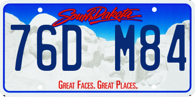 SD license plate 76DM84