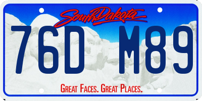 SD license plate 76DM89