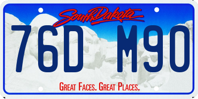 SD license plate 76DM90