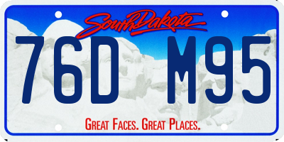 SD license plate 76DM95