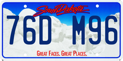 SD license plate 76DM96