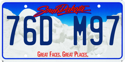SD license plate 76DM97