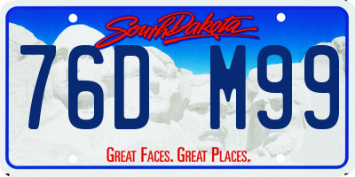 SD license plate 76DM99