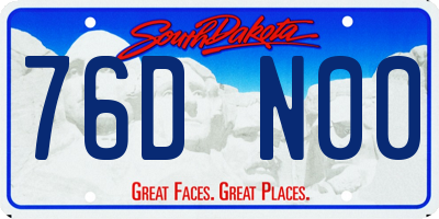 SD license plate 76DN00
