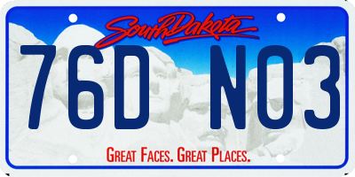 SD license plate 76DN03