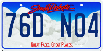 SD license plate 76DN04