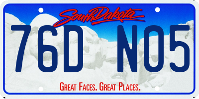 SD license plate 76DN05