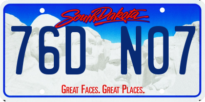 SD license plate 76DN07