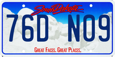 SD license plate 76DN09
