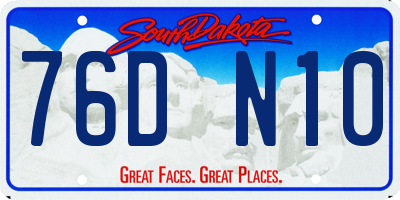 SD license plate 76DN10