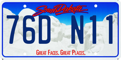 SD license plate 76DN11