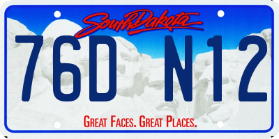 SD license plate 76DN12