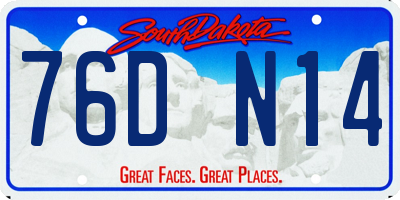 SD license plate 76DN14
