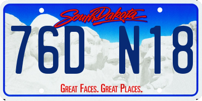SD license plate 76DN18