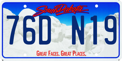 SD license plate 76DN19