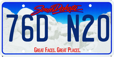 SD license plate 76DN20