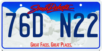 SD license plate 76DN22