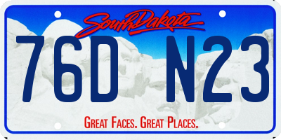 SD license plate 76DN23