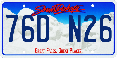 SD license plate 76DN26