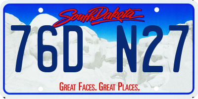 SD license plate 76DN27