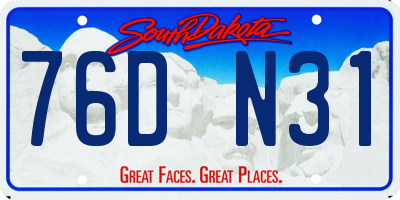 SD license plate 76DN31